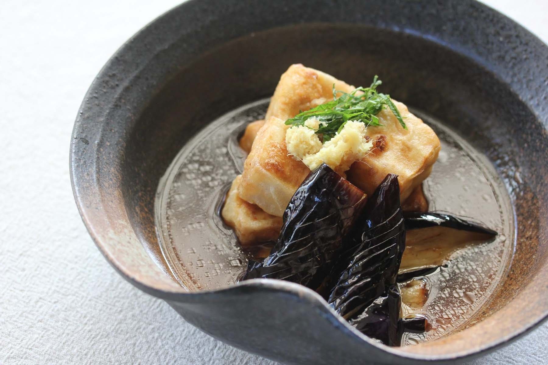 茄子と豆腐の揚げ出し