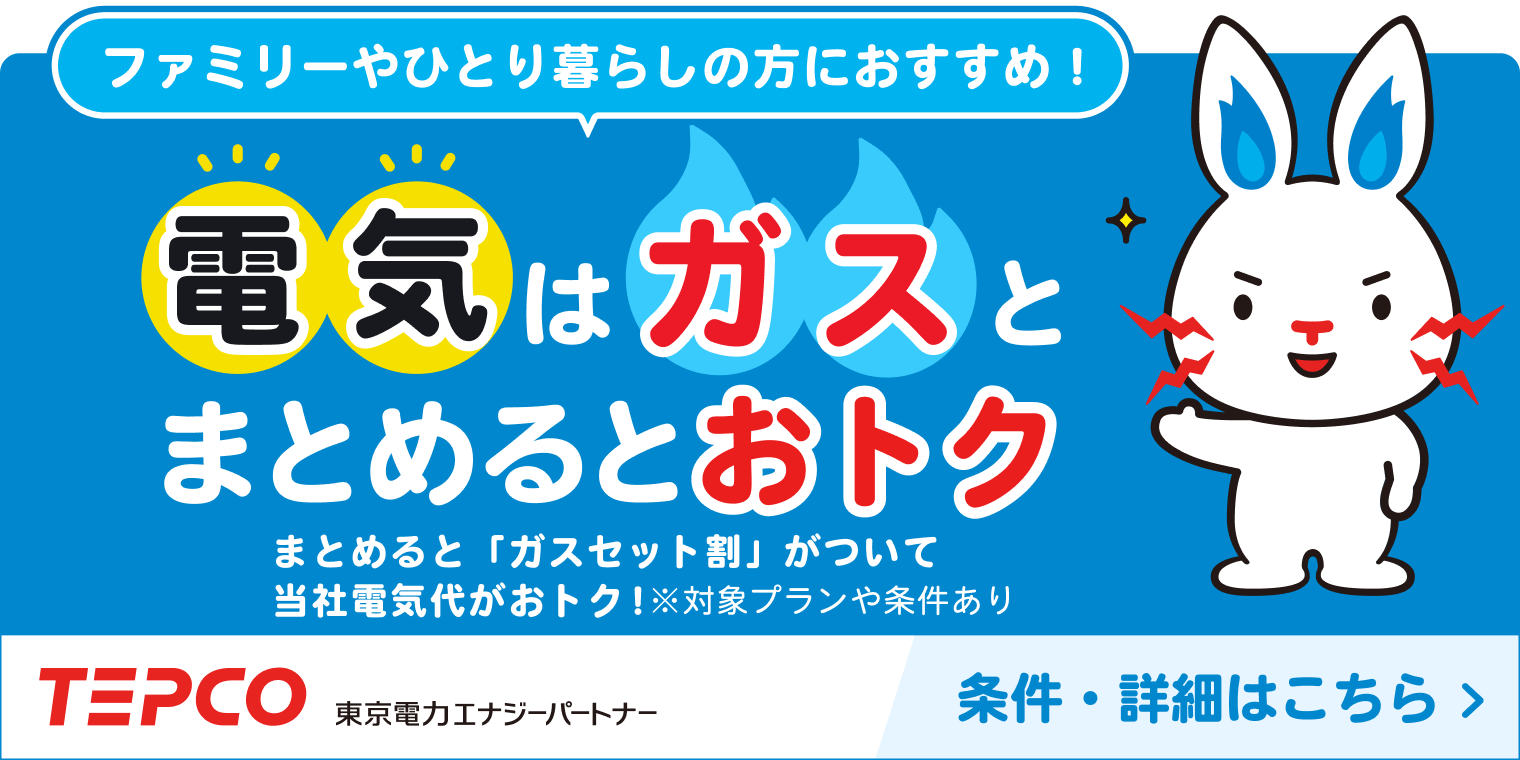 東京電力エナジーパートナー：電気はガスとまとめるとおトク