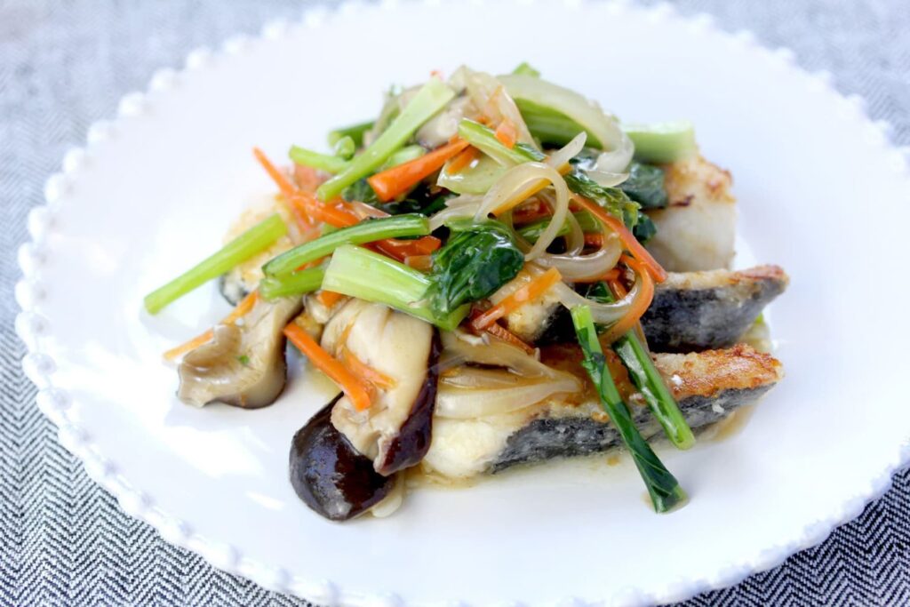 白身魚の野菜あんかけ