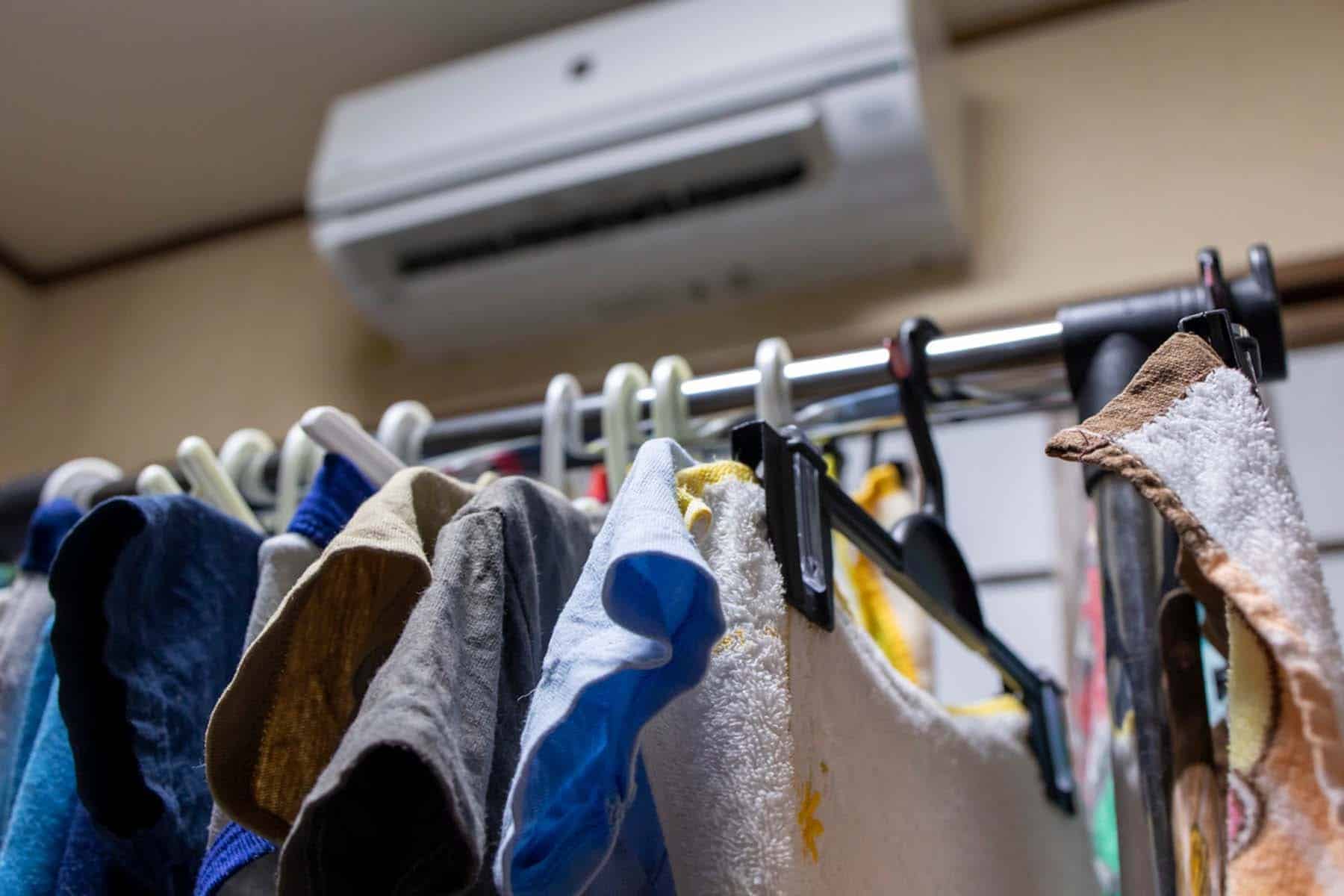 部屋干しの様子