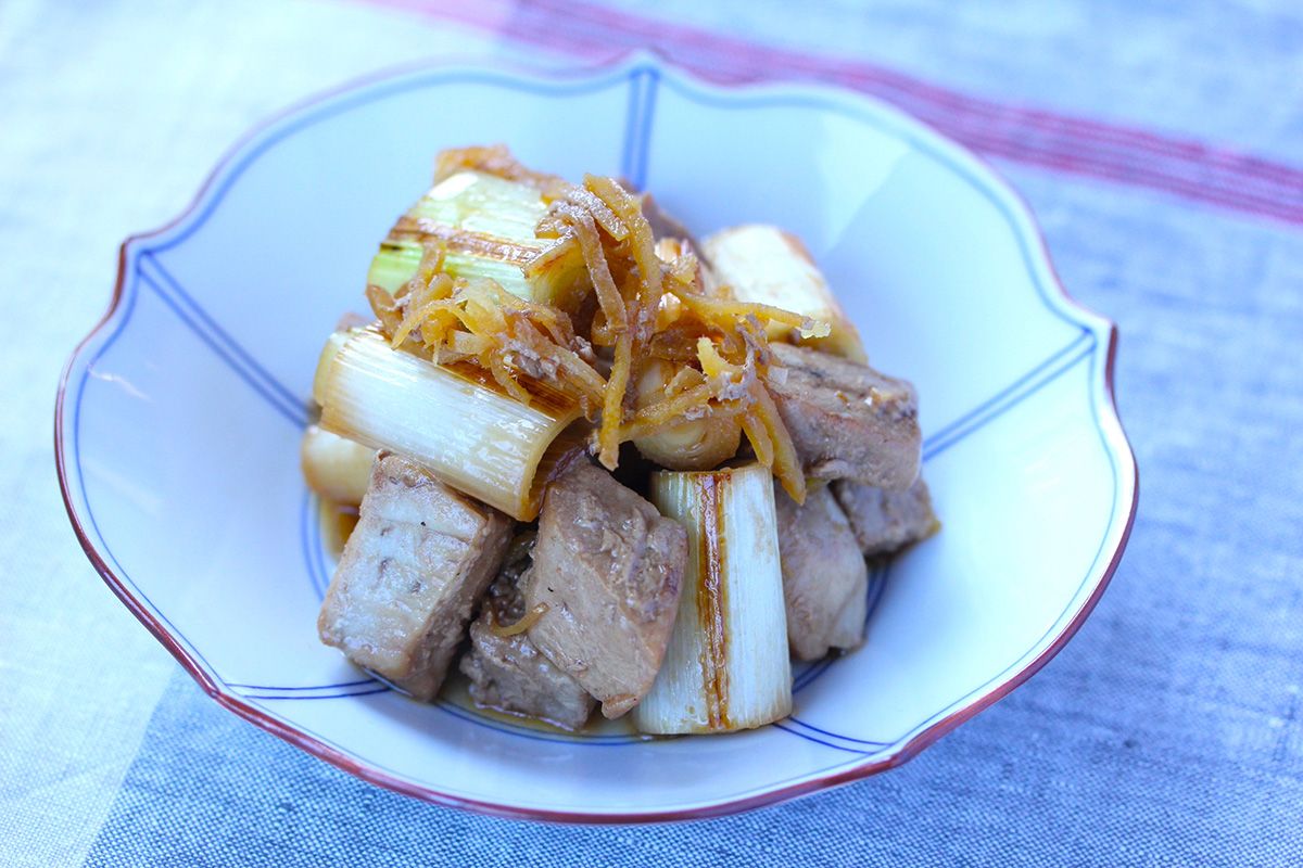 まぐろとネギの生姜煮