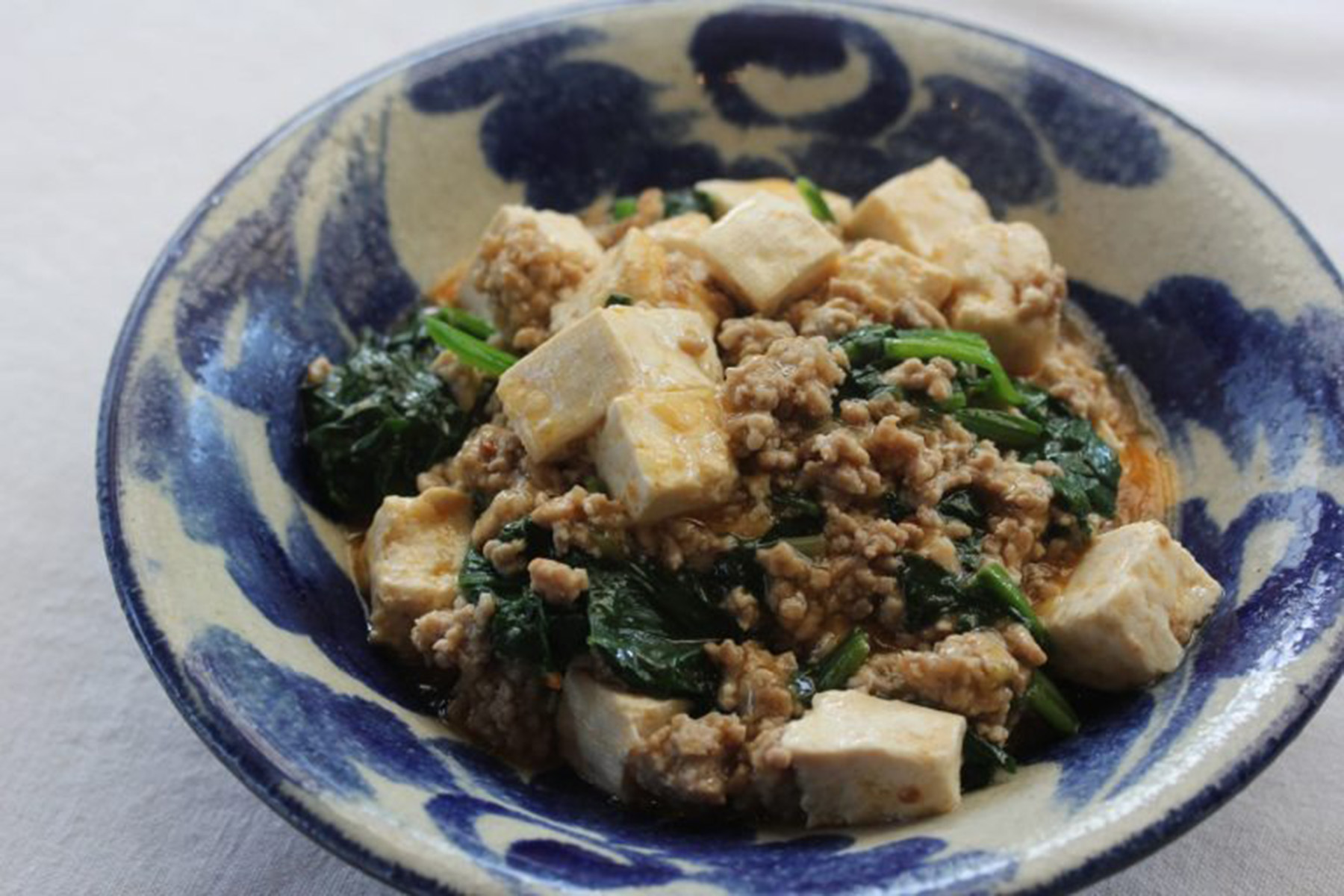 ほうれん草のおすすめレシピ：ほうれん草入り麻婆豆腐