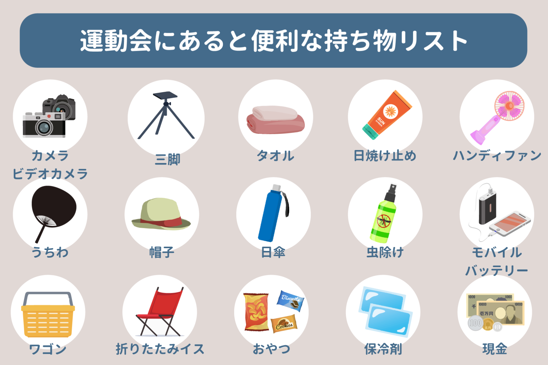 運動会にあると便利な持ち物リスト