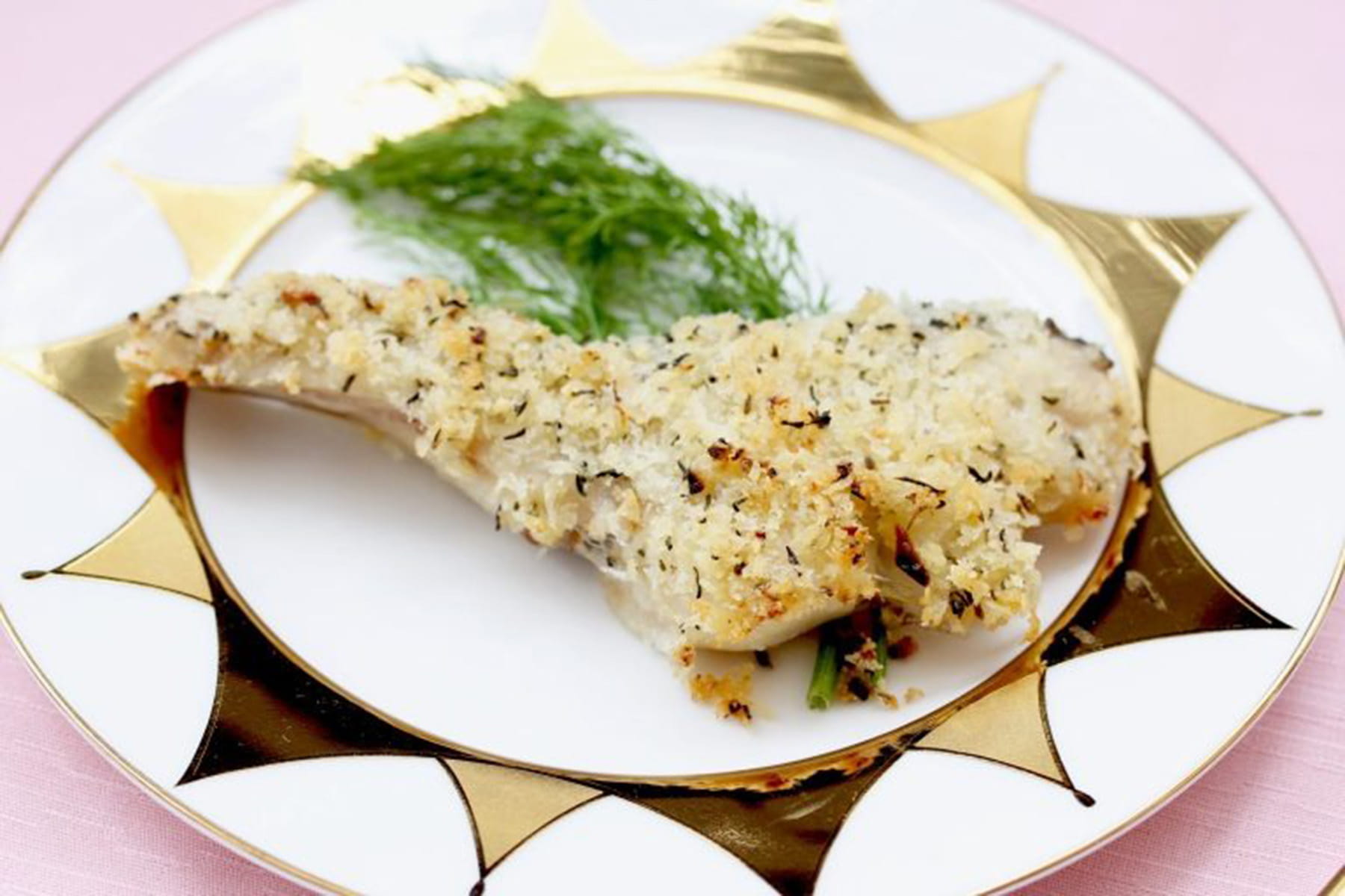 白身魚のハーブパン粉焼き