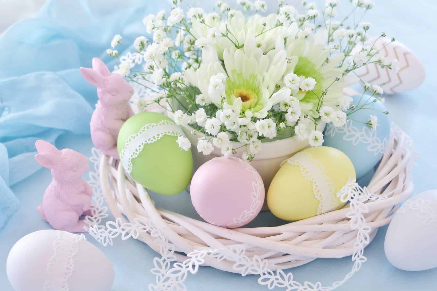 飾られたイースターエッグ