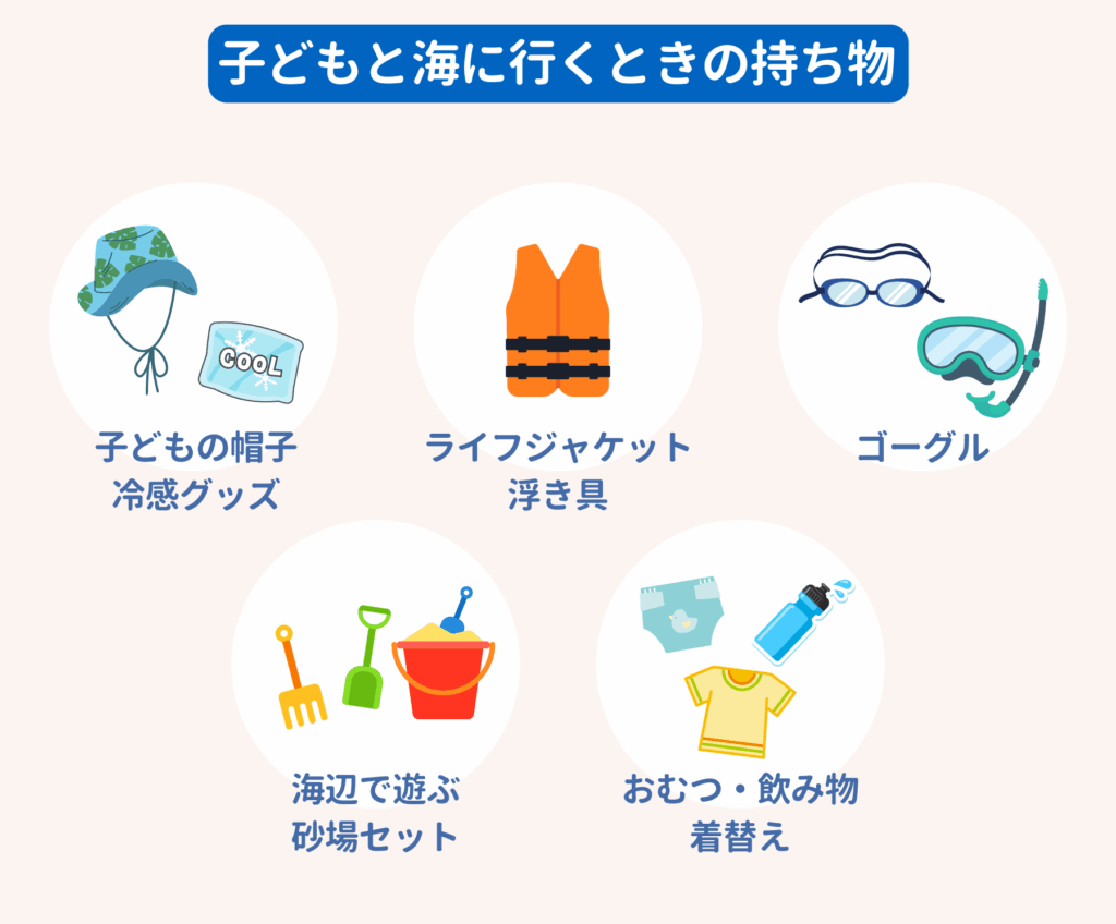 子ども等見に行くときの持ち物