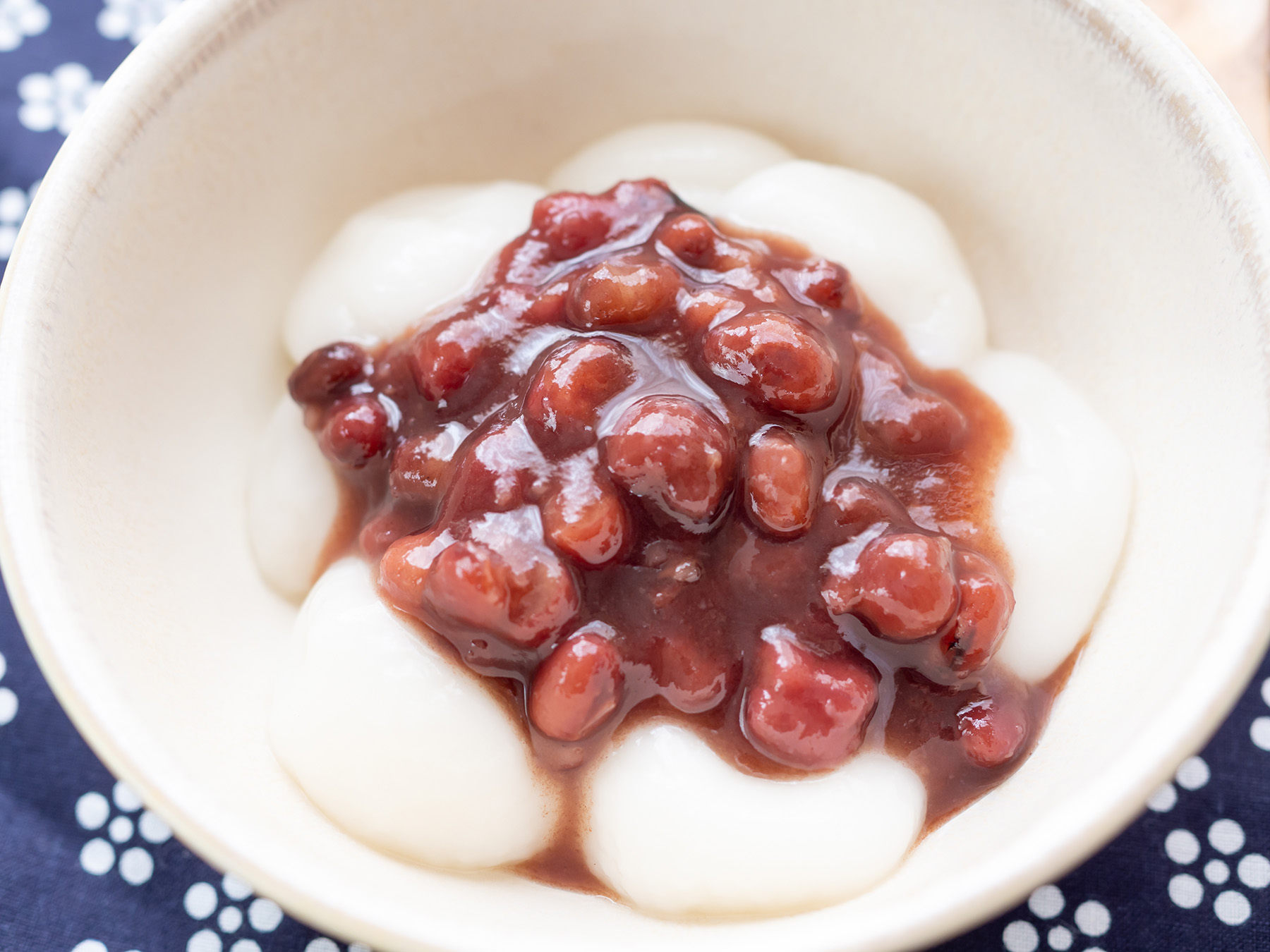 ぜんざい：小豆の粒が残っている