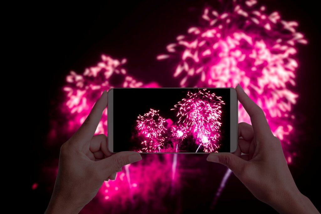 スマホで花火を撮る