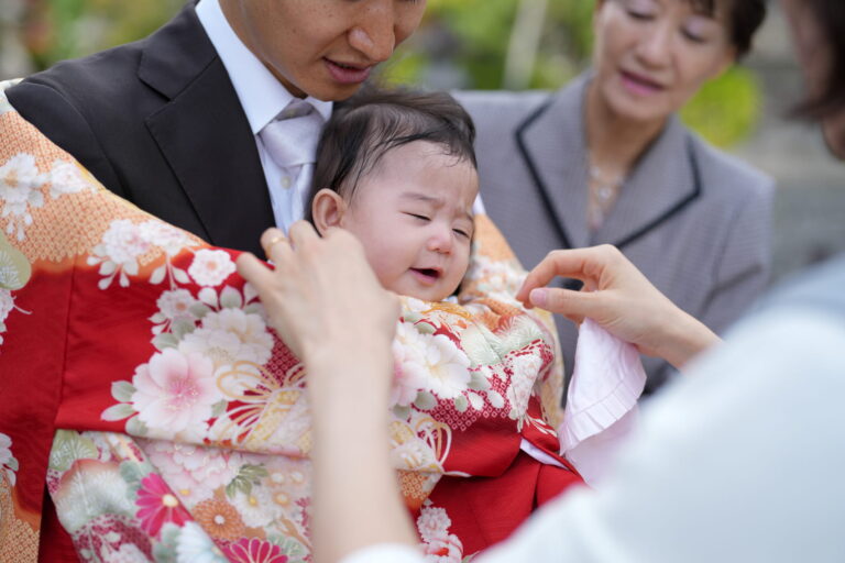 お宮参りの日の赤ちゃん